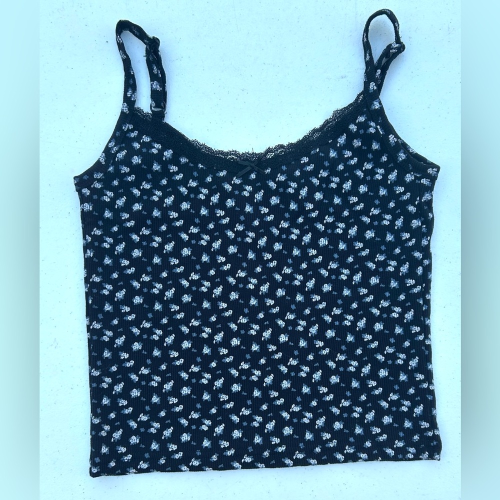 Fashion Nova Black Floral Camisole